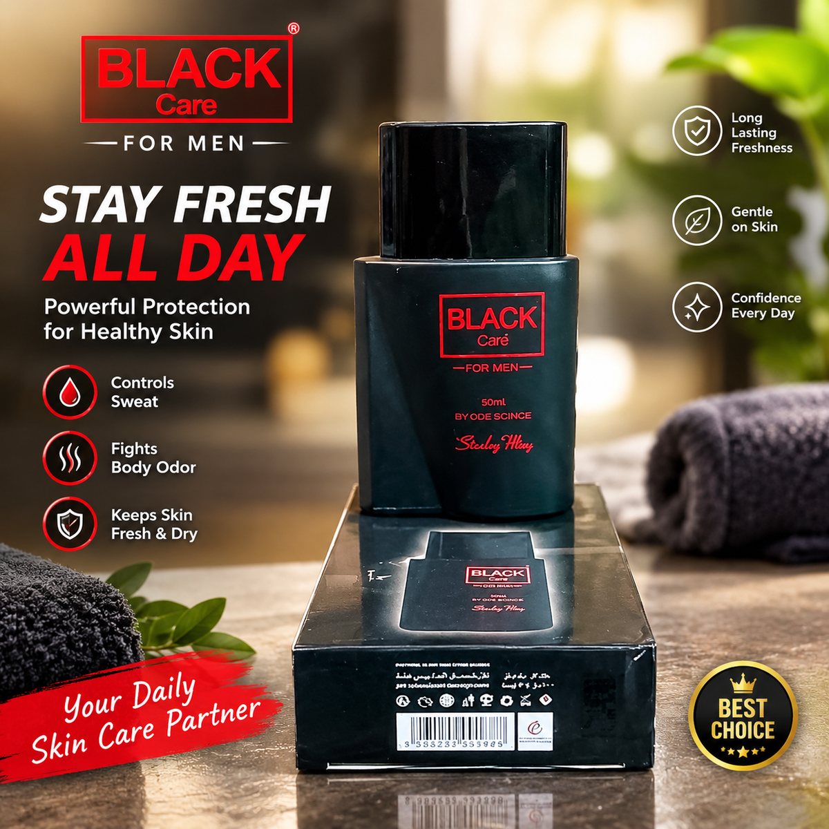 BLACK Care Pour Homme – Long-Lasting Men’s Body Spray | 100ml
