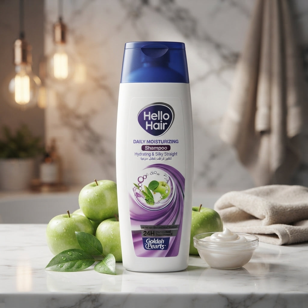Hello Hair Daily Moisturizing Shampoo – Hydrating & Silky Straight (24H Nourished)