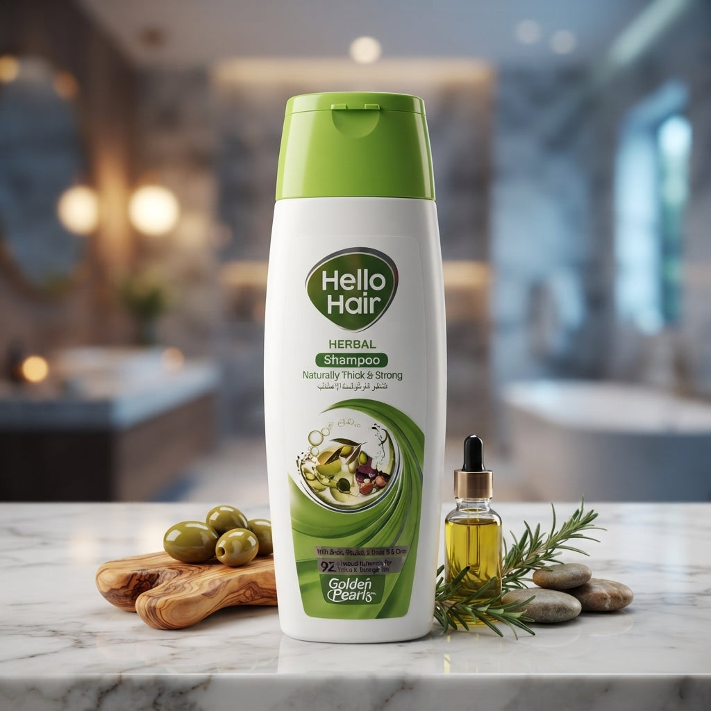 Golden Pearls Hello Hair Herbal Shampoo with Natural Nutrients (400ml)
