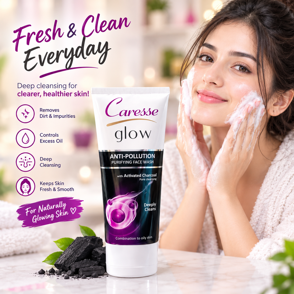 Caresse Glow Anti-Pollution Purifying Face Wash