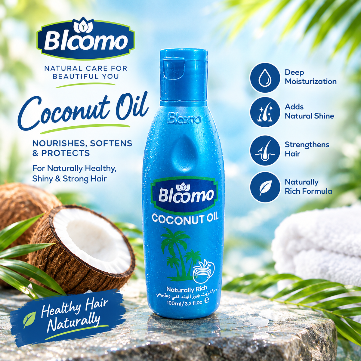 Blooma Coconut Oil 100ml – Naturally Rich Hair Oil for Soft, Shiny & Healthy Hair