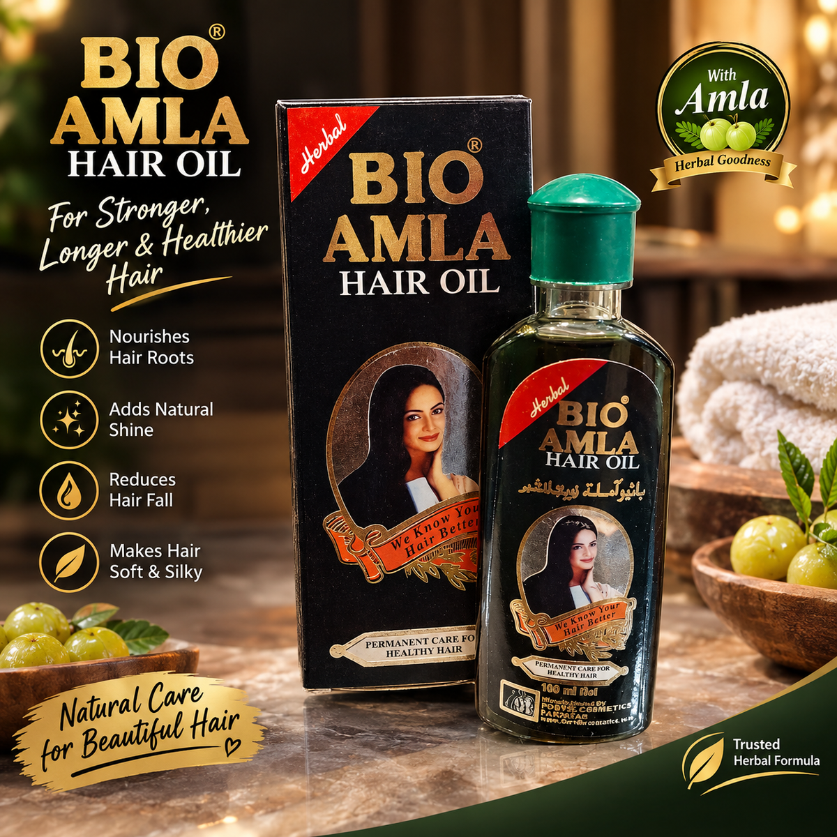 Herbal BIO Amla Hair Oil 100ml – Natural Care for Strong, Healthy & Shiny Hair