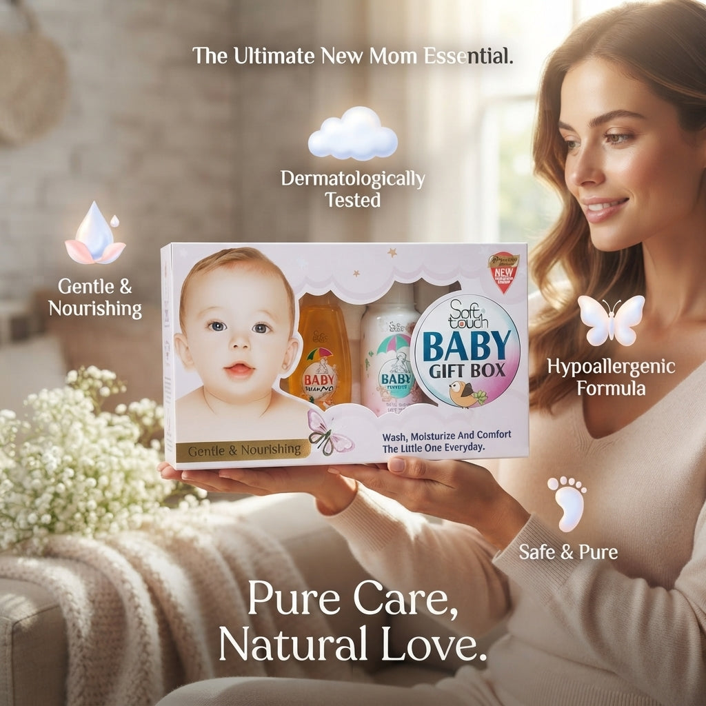 Soft Touch Baby Gift Box – Gentle & Nourishing Care Set with Shampoo & Lotion