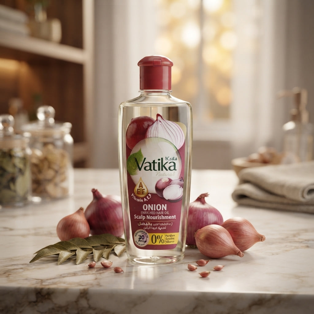 Vatika Onion Enriched Hair Oil – Scalp Nourishment & Hair Fall Control (0% Parabens, Sulphates, Silicones)