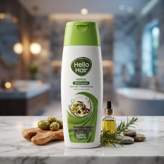 Golden Pearls Hello Hair Herbal Shampoo with Natural Nutrients (400ml)