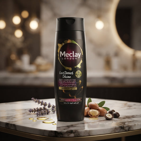 Meclay London Lustrous Shine Shampoo – Deep Nourishment with 10 Nourishing Oils for Up to 48 Hours Shine
