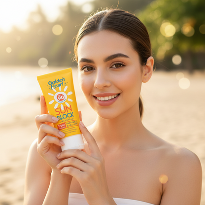 Golden Pearl SPF 90 Sun Block – Triple Protection (UVA + UVB & Blue Light)
