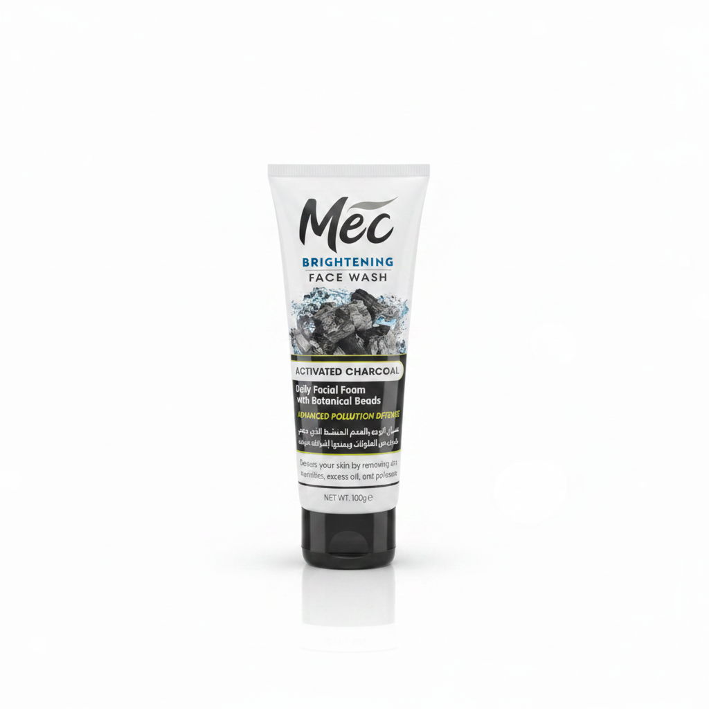 Mec Brightening Face Wash with Activated Charcoal & Botanical Beads – 100ml