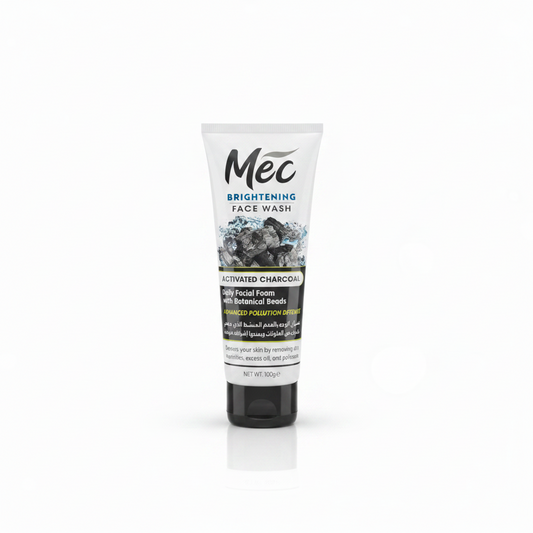Mec Brightening Face Wash with Activated Charcoal & Botanical Beads – 100ml